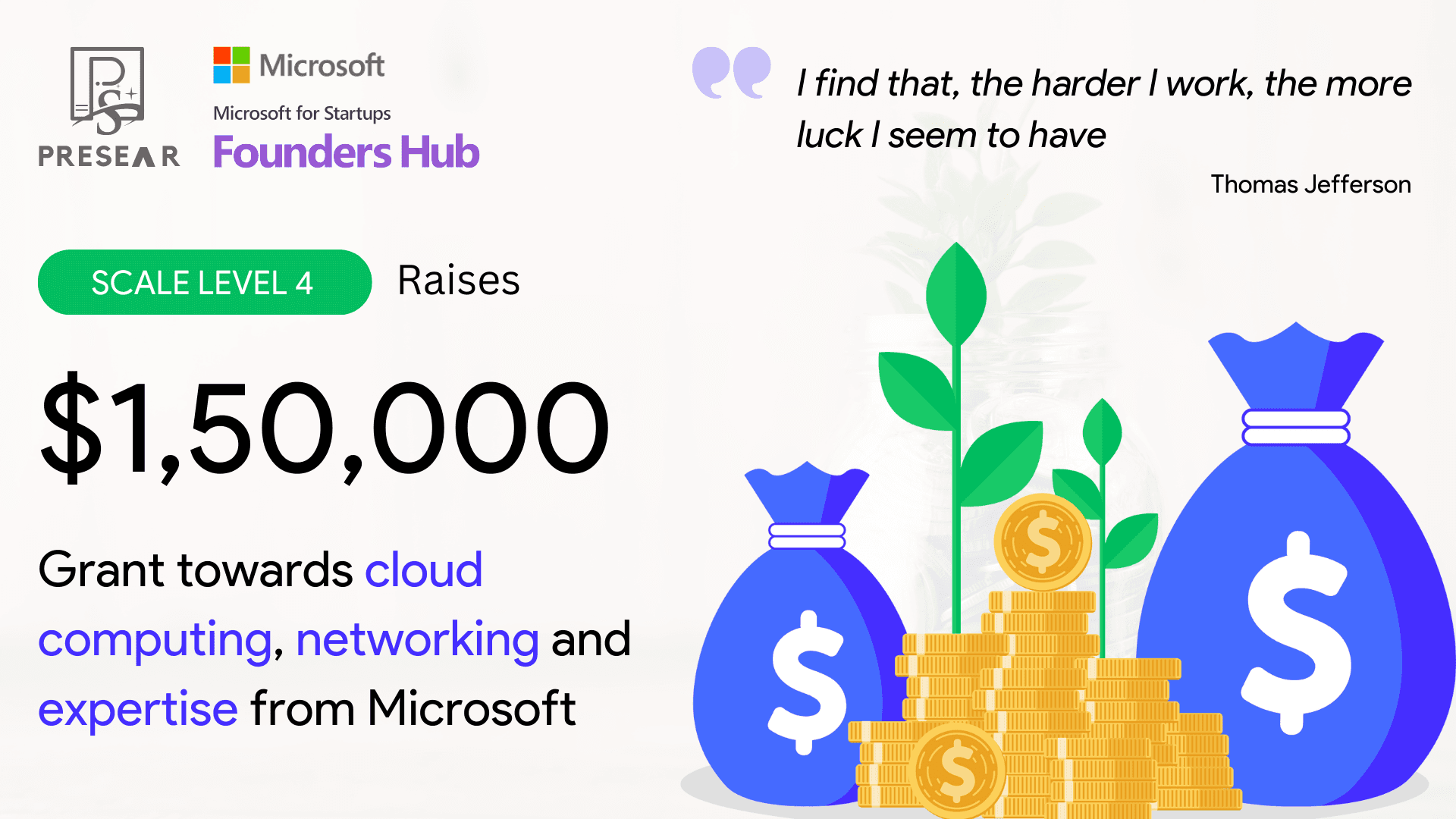 Empowering the Future: Presear Software's $150,000 Boost from Microsoft Startup Founders' Hub